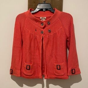 Matilda Jane Vibrant Coral Knit Cardigan